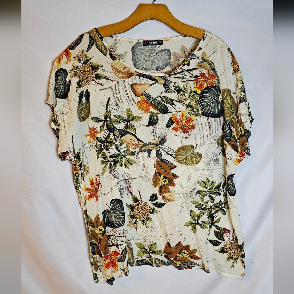 Floral Leaf Print Shirt